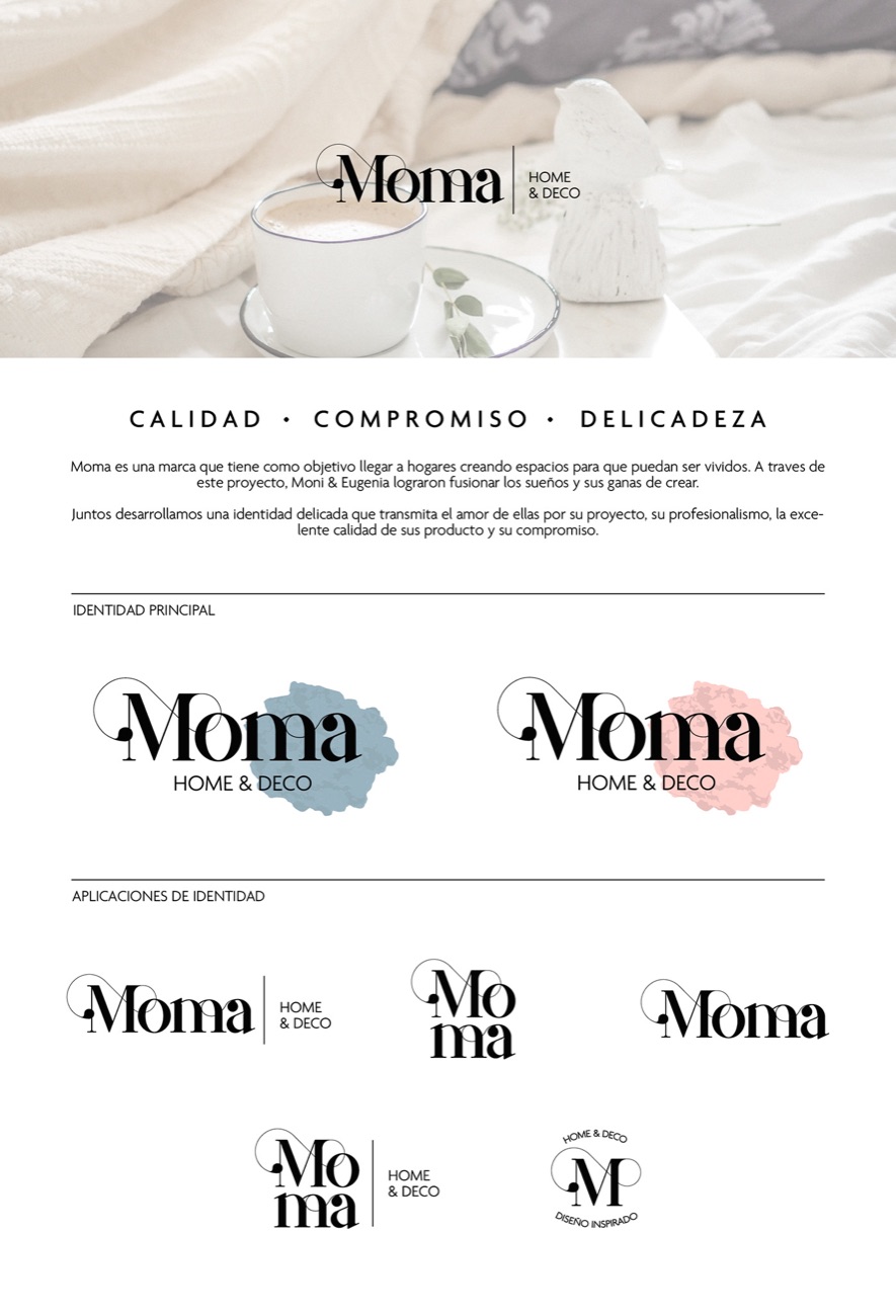 Identidad de marca de Moma Home Deco